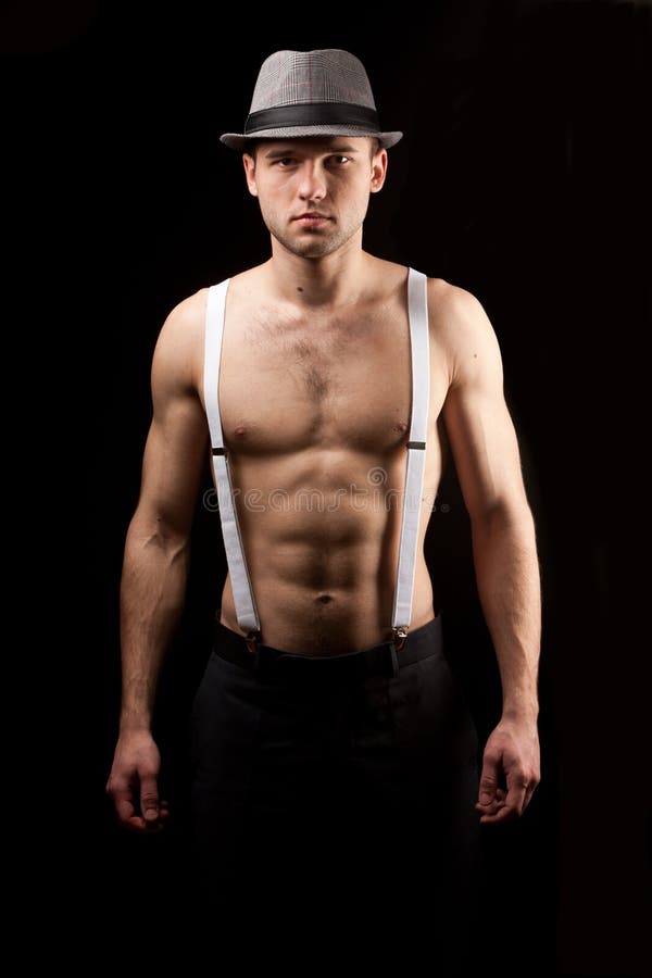 Men with suspenders stock image. Image of shoulder, male 24359913