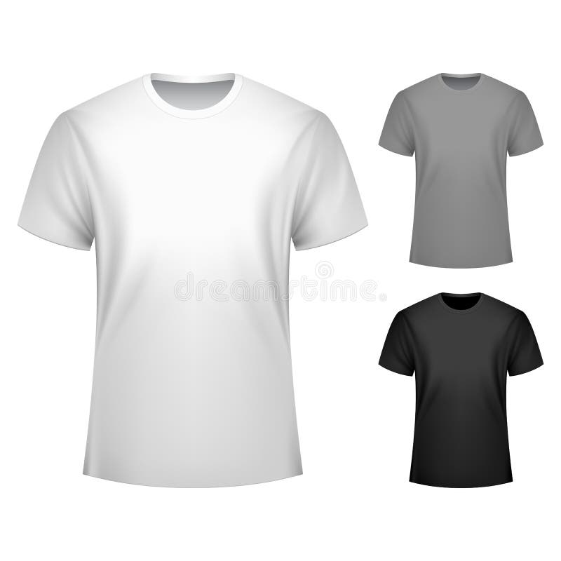Men Blank Black White Shirt Template Stock Illustrations – 12,786 Men ...
