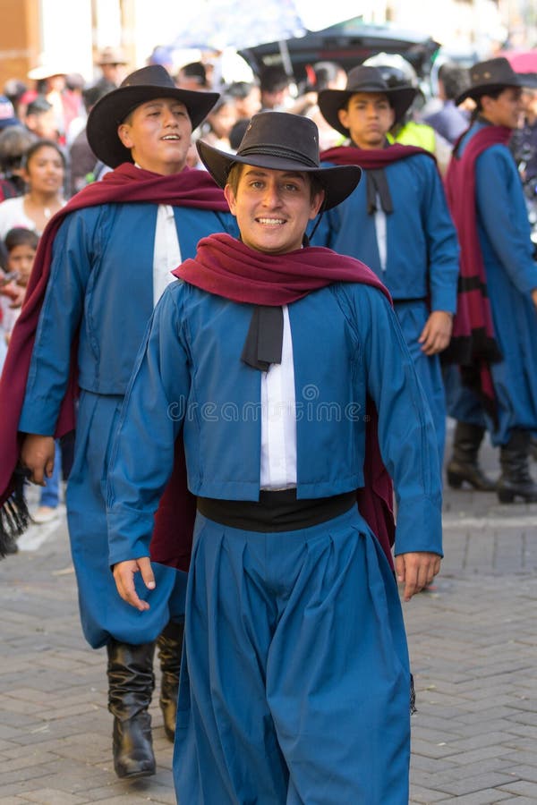 Men in Traditional Wear in Ecuador Editorial Stock Image - Image of ...