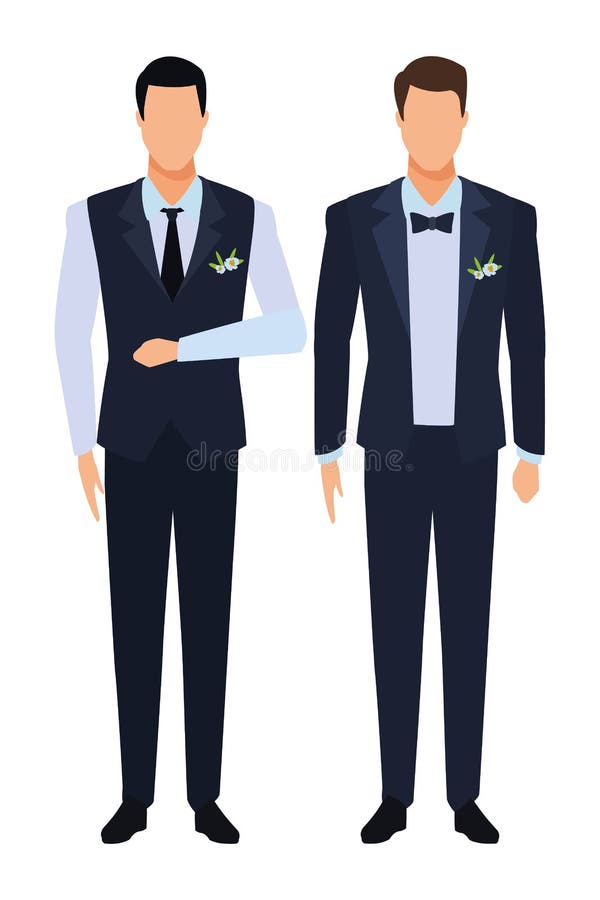 Men wearing tuxedo stock vector. Illustration of vector - 145081817