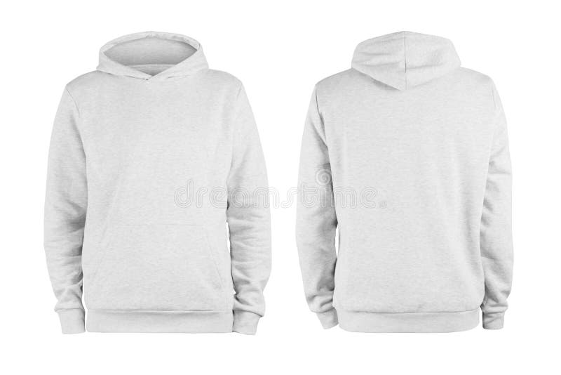 Men White Blank Hoodie Template,from Two Sides, Natural Shape on ...