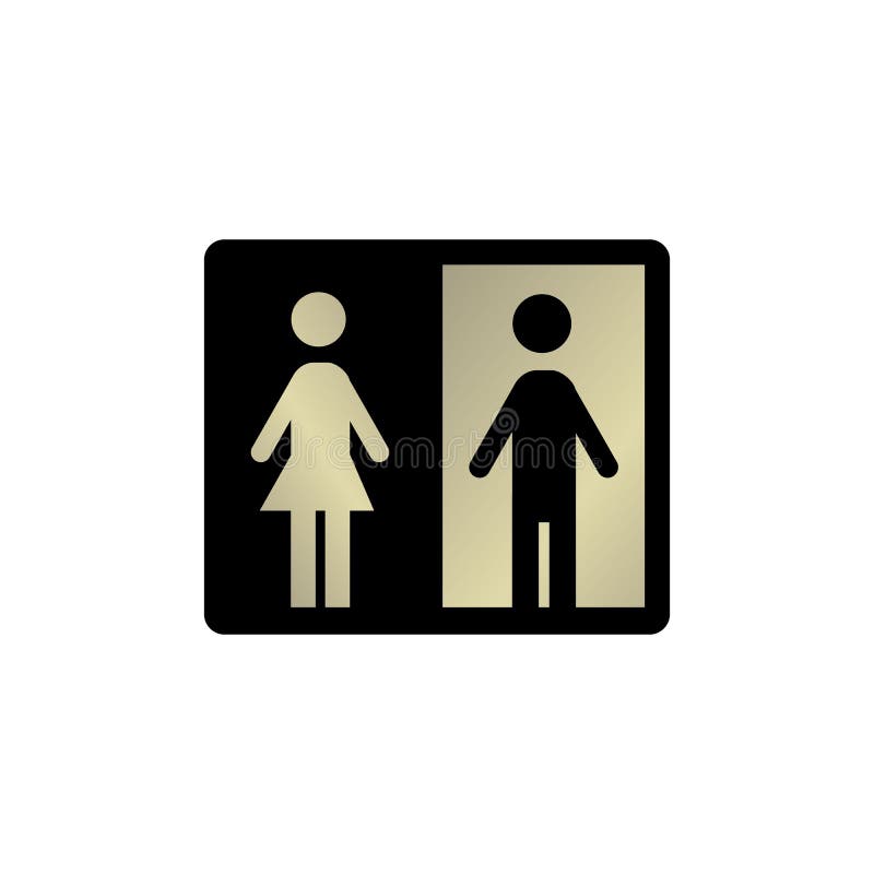 Men And Women Gender Sign Wc Toilet Signage Door Plate Icon Stock