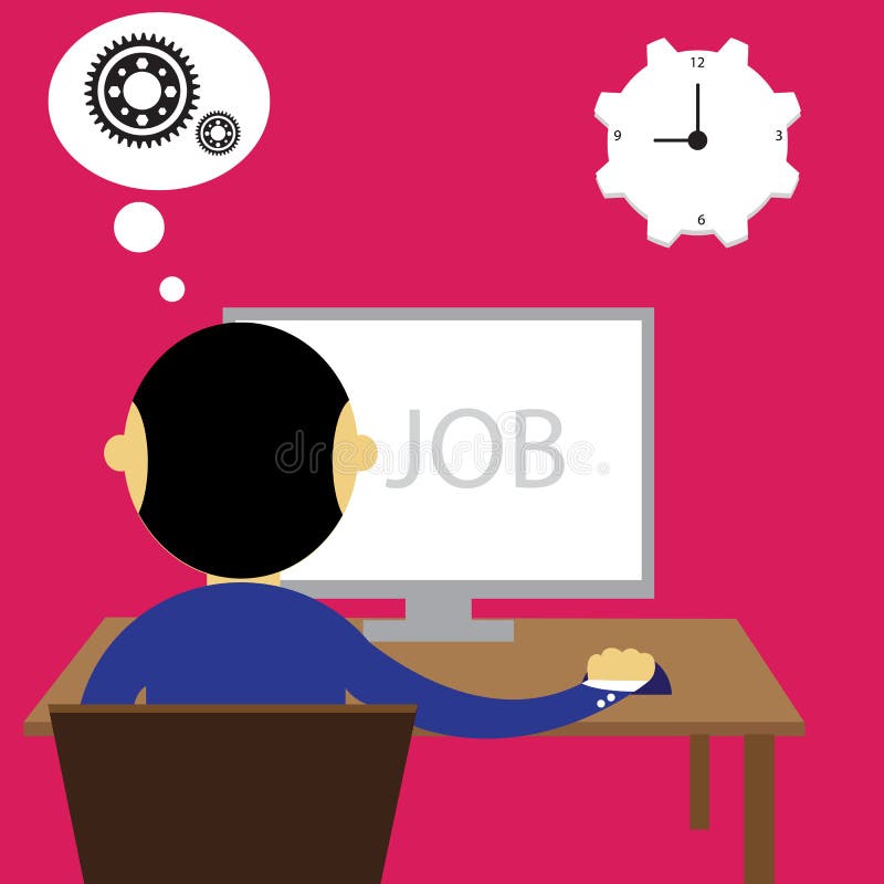 Men are working computer vector illustration