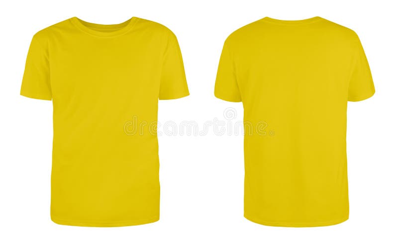 Men Yellow Blank T-shirt Template,from Two Sides, Natural Shape on ...