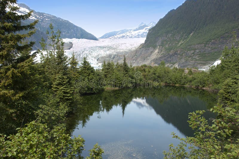 Mendenhall Glacier and Lake Near Juneau Alaska