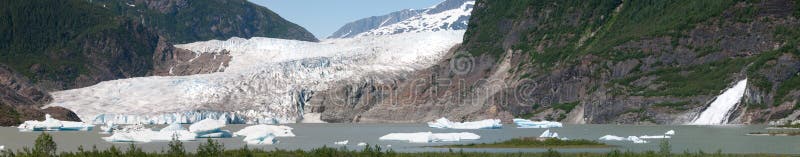 Mendenhall Gletscher, Alaska-Panorama lizenzfreies stockbild Mendenhall Gletscher, Alaska-Panorama lizenzfreies stockbild