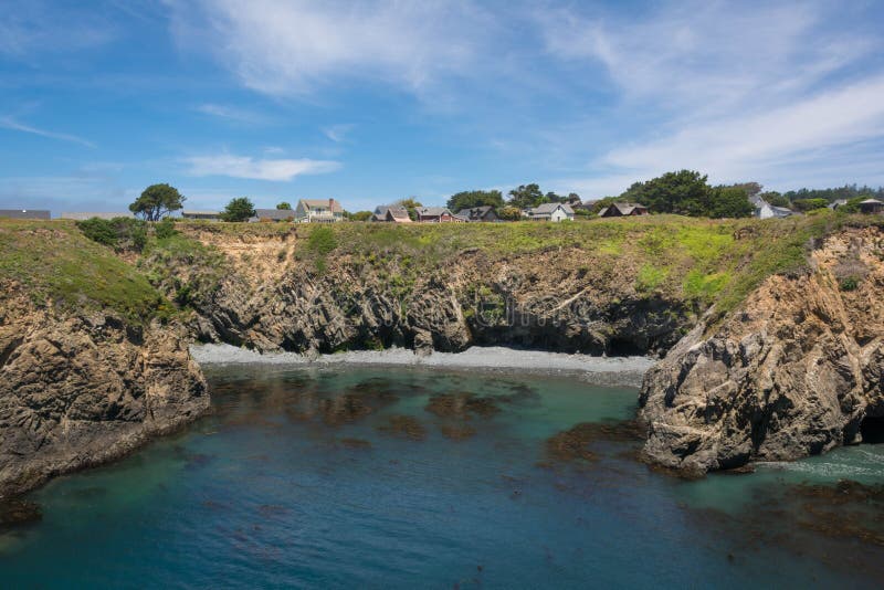 Mouth of Big River in Mendocino County, California, USA. Stock Photo