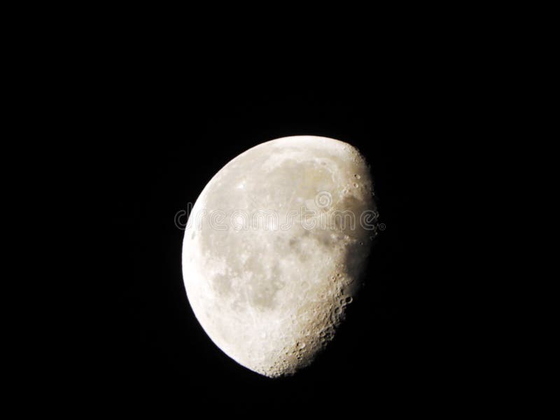 Menguante Superficie De Luna Gibbous Foto de archivo Imagen de