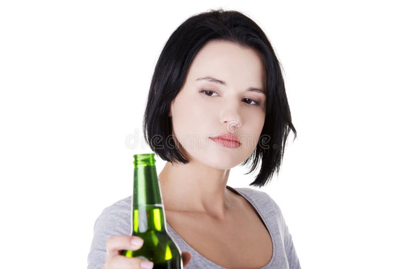 Download Menina Adolescente Que Toma A Cerveja Imagem de Stock - Imagem de cheerful, bebida: 29827377