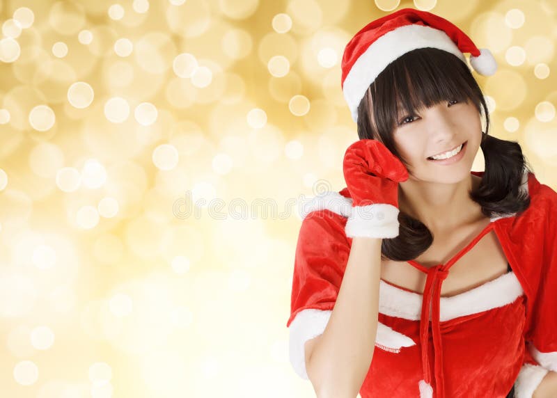 Menina adorável feliz do Natal imagem de stock