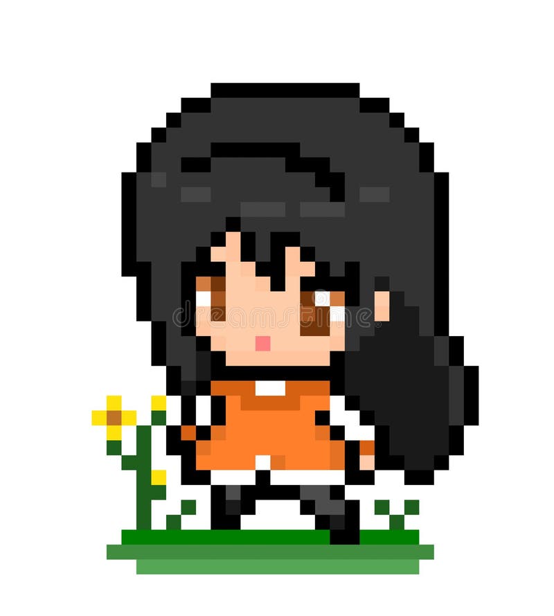 Personagem De Estudante Fofo De Anime Loira Ilustração do Vetor -  Ilustração de pixels, fundo: 221457120