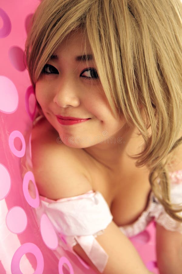 Rapariga asiática fofa foto de stock royalty free