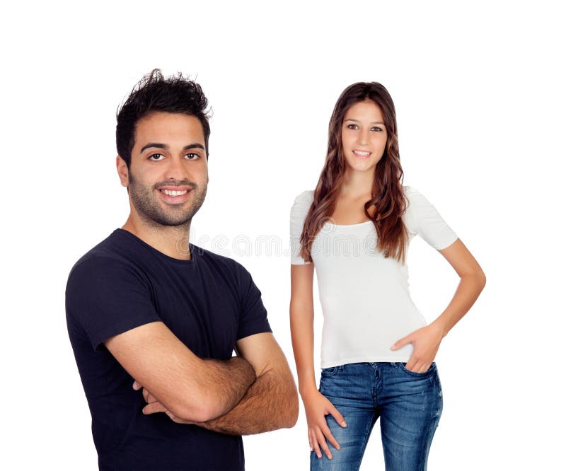 Menina bonita e indivíduo considerável imagem de stock royalty free Menina bonita e indivíduo considerável imagem de stock royalty free