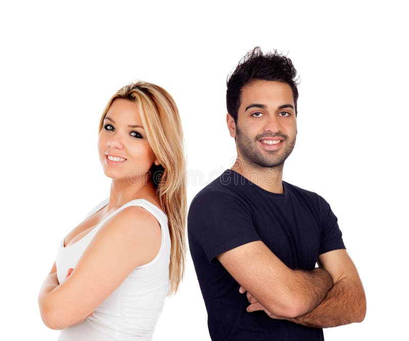 Menina bonita e indivíduo considerável imagem de stock royalty free Menina bonita e indivíduo considerável imagem de stock royalty free