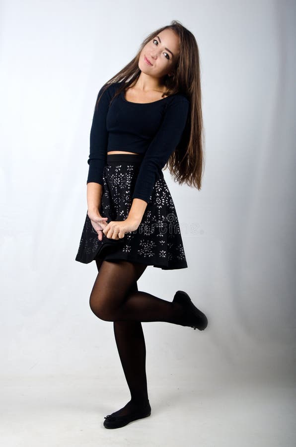 Rapariga jovem e bonita num top foto de stock royalty free