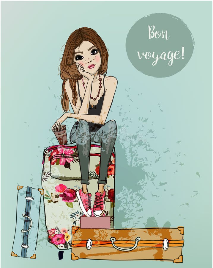 Rapariga de desenho animado fofa ilustração do vetor