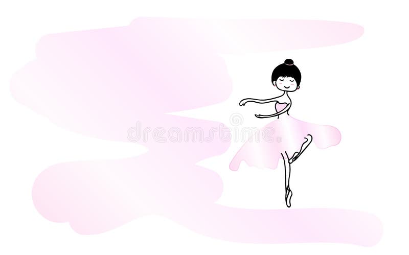 Menina bonito na ilustração cor-de-rosa do vetor da saia da bailarina na cor cor-de-rosa cart?o ilustração royalty free Menina bonito na ilustração cor-de-rosa do vetor da saia da bailarina na cor cor-de-rosa cart?o ilustração royalty free