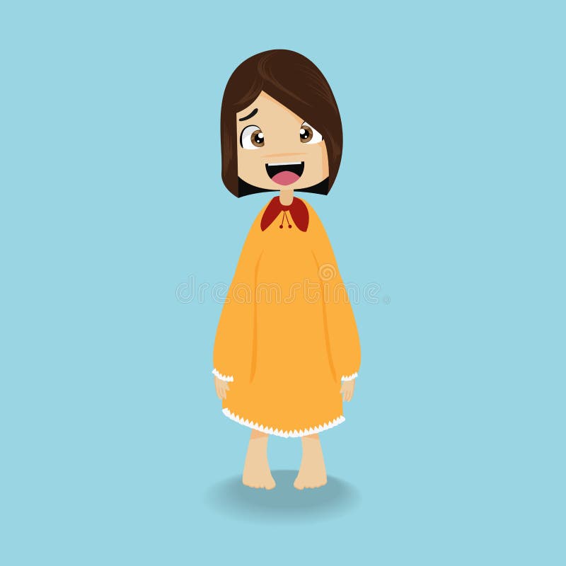 Menina bonito na roupa de noite ilustração royalty free