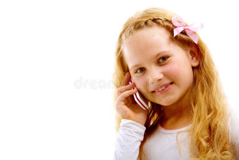 Telefonar bonito da menina foto de stock. Imagem de telefone - 23658392