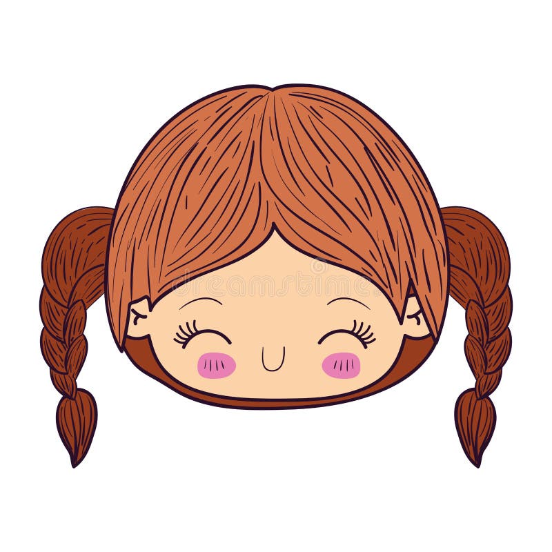 Caricatura Colorida Kawaii Rosto Menina Com Cabelo Curto Liso E Expressão  Facial De Ilustração Vetorial Surpresa Royalty Free SVG, Cliparts, Vetores,  e Ilustrações Stock. Image 78853958