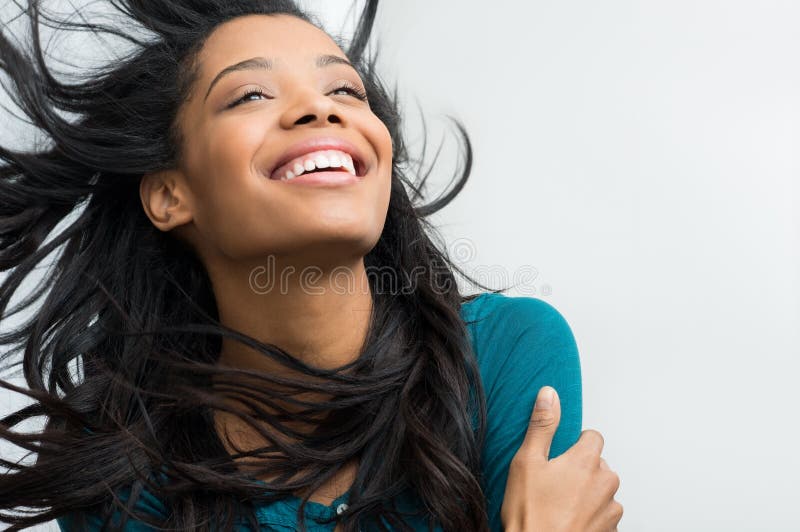 Menina com cabelo do vôo foto de stock royalty free Menina com cabelo do vôo foto de stock royalty free