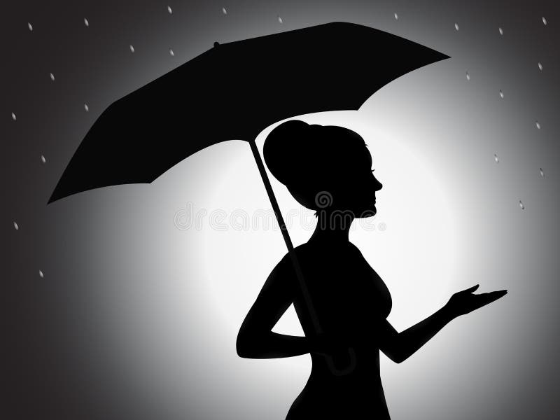 Uma Silhueta De Um Guarda Chuva Ilustração Stock Ilustração De Punho Estilo 10179248 