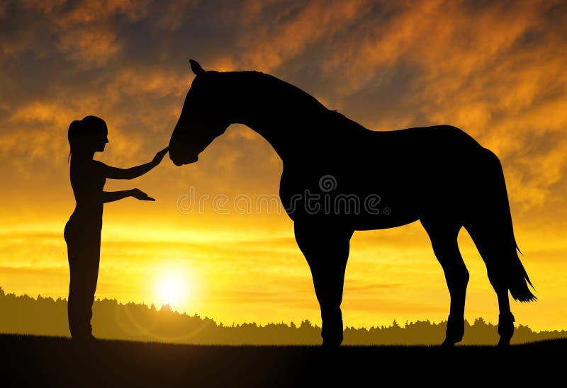Menina com um cavalo fotos de stock royalty free Menina com um cavalo fotos de stock royalty free