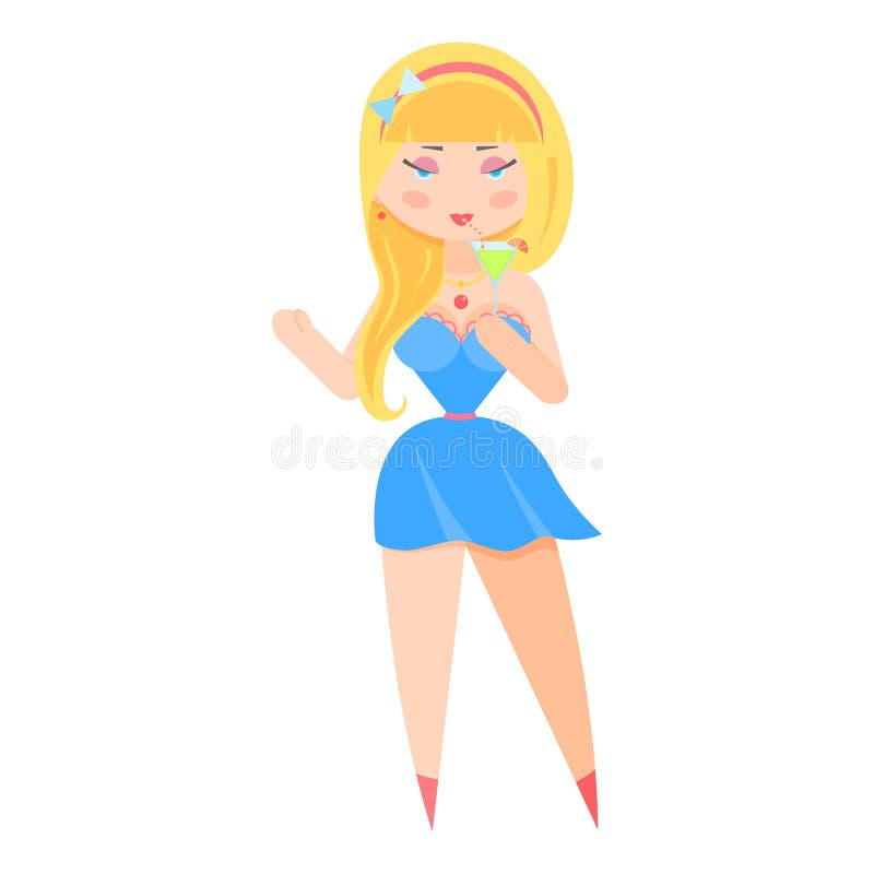 Menina com um vidro ilustração stock Menina com um vidro ilustração stock