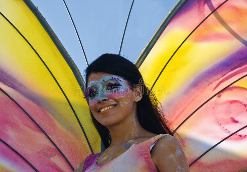 Menina da borboleta do carnaval imagens de stock royalty free Menina da borboleta do carnaval imagens de stock royalty free