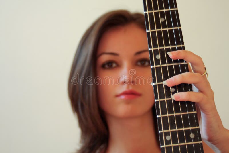 Guitarra Rapariga foto de stock royalty free