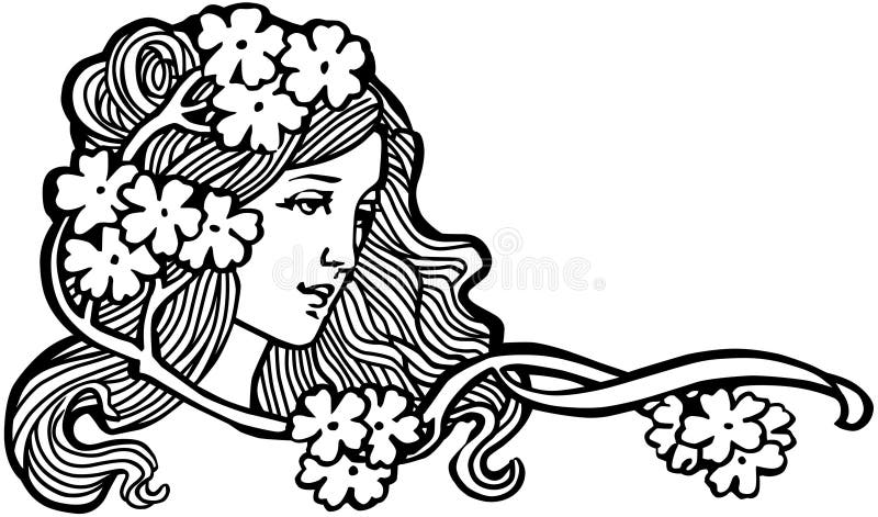 Menina das Flores ilustração stock