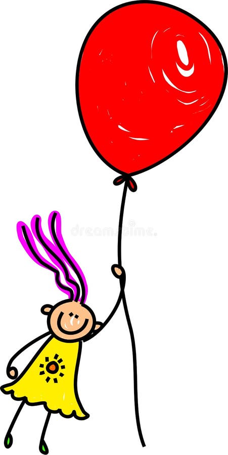 Menina do balão ilustração do vetor Menina do balão ilustração do vetor