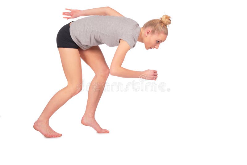 Rapariga desportiva de lado na partida fotografia de stock royalty free