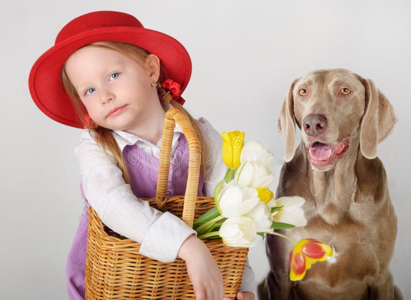 Menina e cão Menina e cão