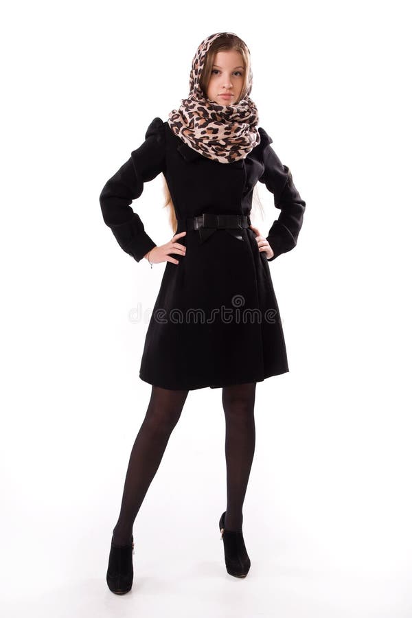 Menina elegante em um revestimento do outono foto de stock royalty free Menina elegante em um revestimento do outono foto de stock royalty free