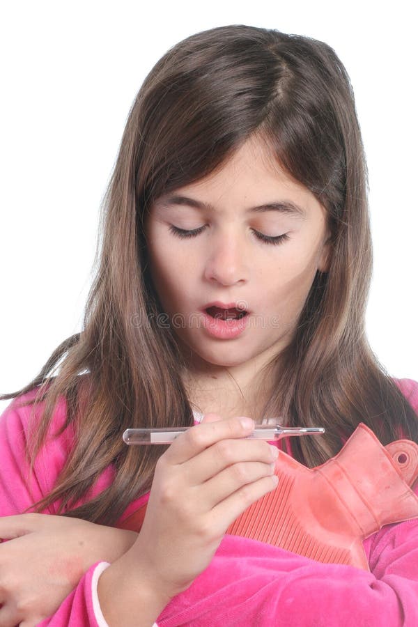 Uma menina está com gripe imagens de stock royalty free