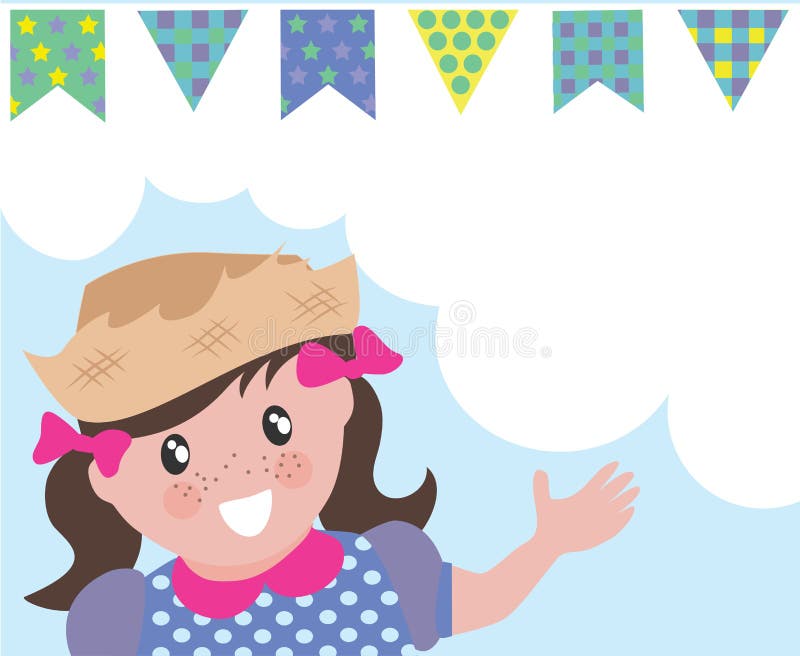 Menina feliz do país ilustração do vetor