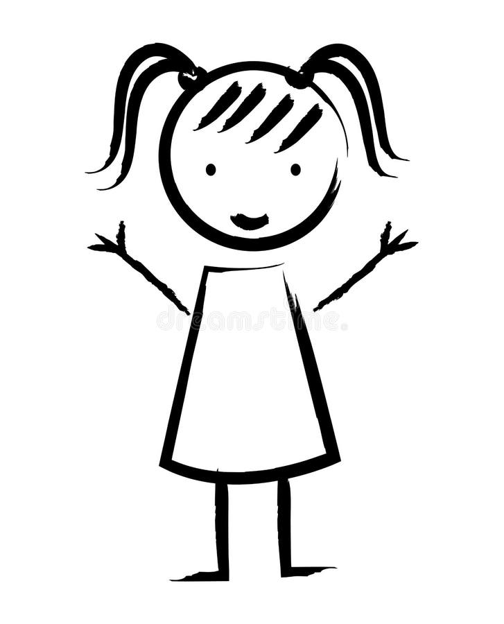 A Menina Feliz Do Desenho Colorido Isolou O Projeto Do ícone