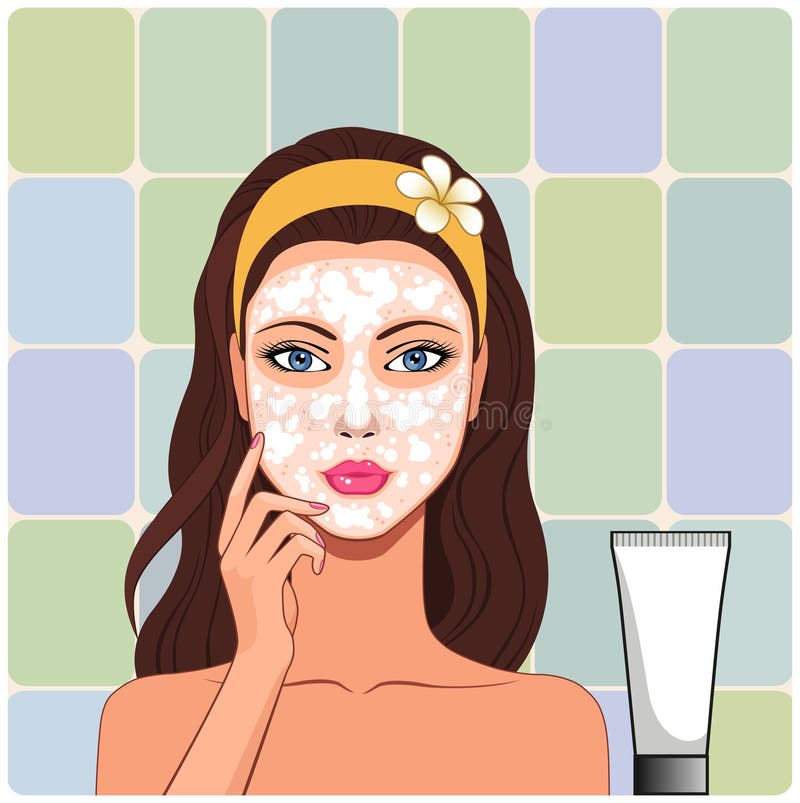 A menina limpa a face ilustração stock A menina limpa a face ilustração stock
