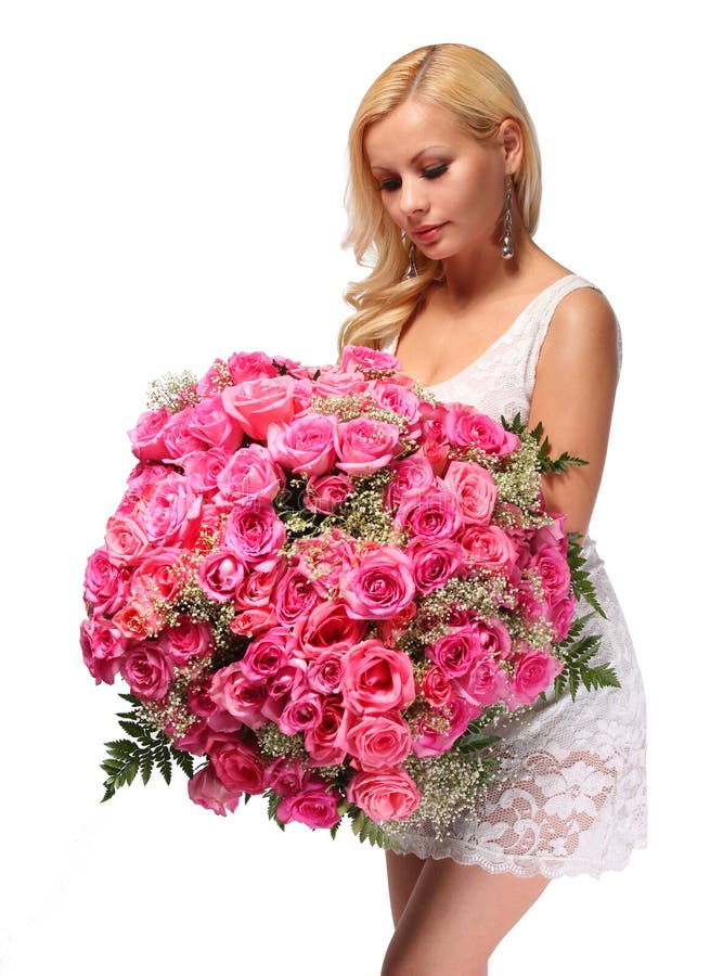 Garota Com Buquê De Peonias. Buquê De Peões. Entrega De Flores No Local De  Trabalho. Menina De Primavera Com Flores. Buquê Como Pr Imagem de Stock -  Imagem de feminilidade, senhora: 172671793