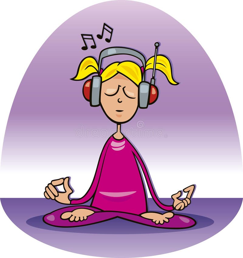 Menina Meditating ilustração stock Menina Meditating ilustração stock