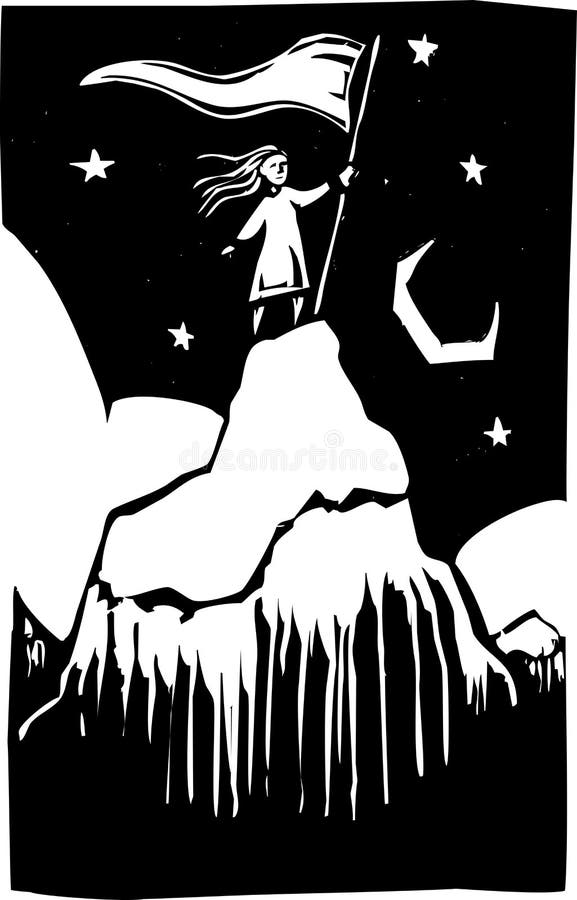 Menina na montanha ilustração royalty free Menina na montanha ilustração royalty free