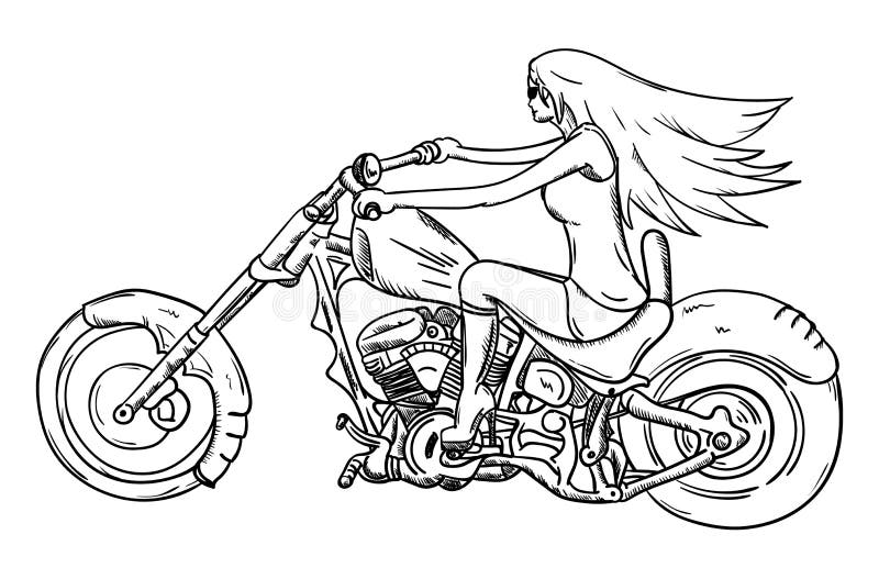 Menina no motor ilustração do vetor Menina no motor ilustração do vetor