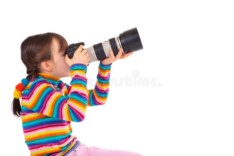 Rapariga a tirar fotografias foto de stock