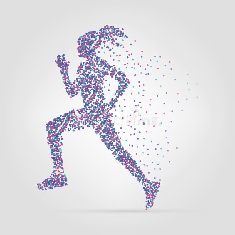 Menina running dos círculos Ilustração do vetor moderno ilustração do vetor Menina running dos círculos Ilustração do vetor moderno ilustração do vetor
