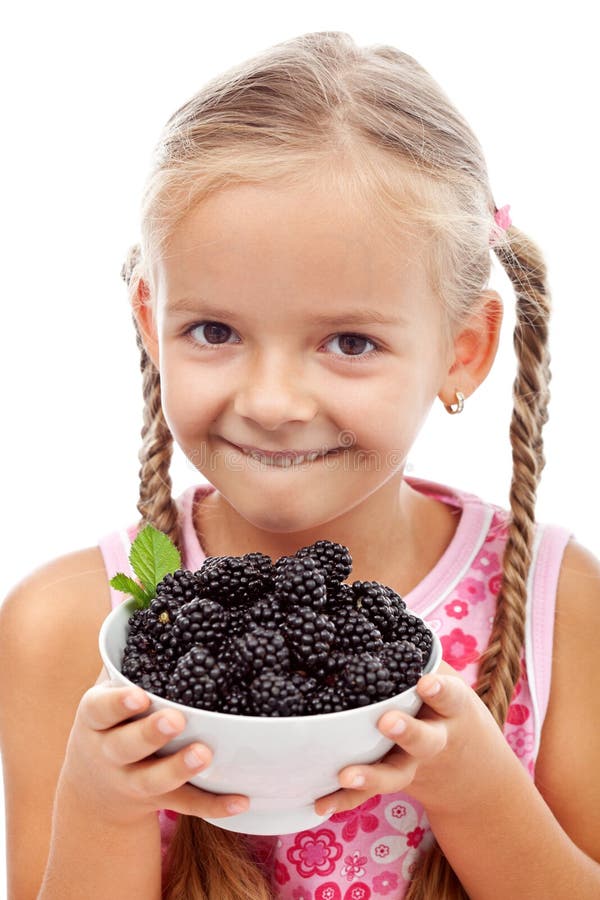 Menina saudável feliz com frutas frescas imagens de stock Menina saudável feliz com frutas frescas imagens de stock