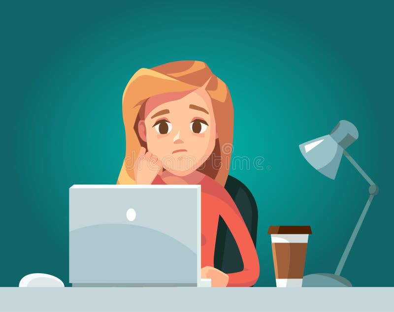 Mulher Freelancer Usando Laptop Durante O Trabalho De ...