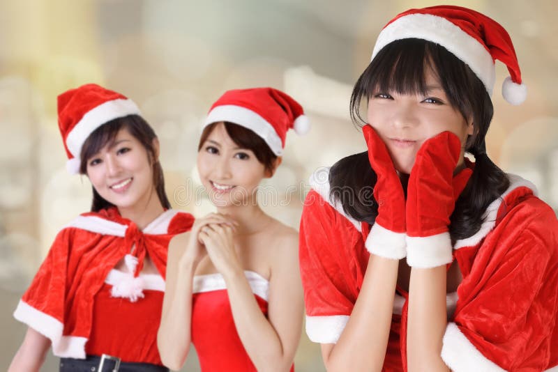 Meninas atrativas do Natal fotografia de stock