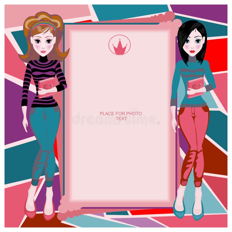 Meninas do quadro ilustração stock Meninas do quadro ilustração stock
