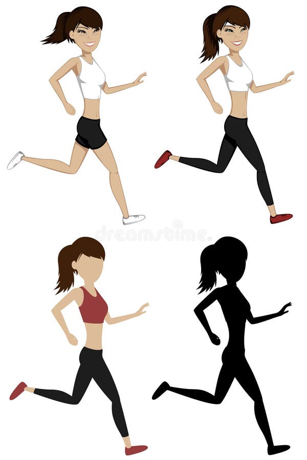 Meninas Running ilustração do vetor Meninas Running ilustração do vetor